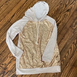 Tan Sequin Hoodie